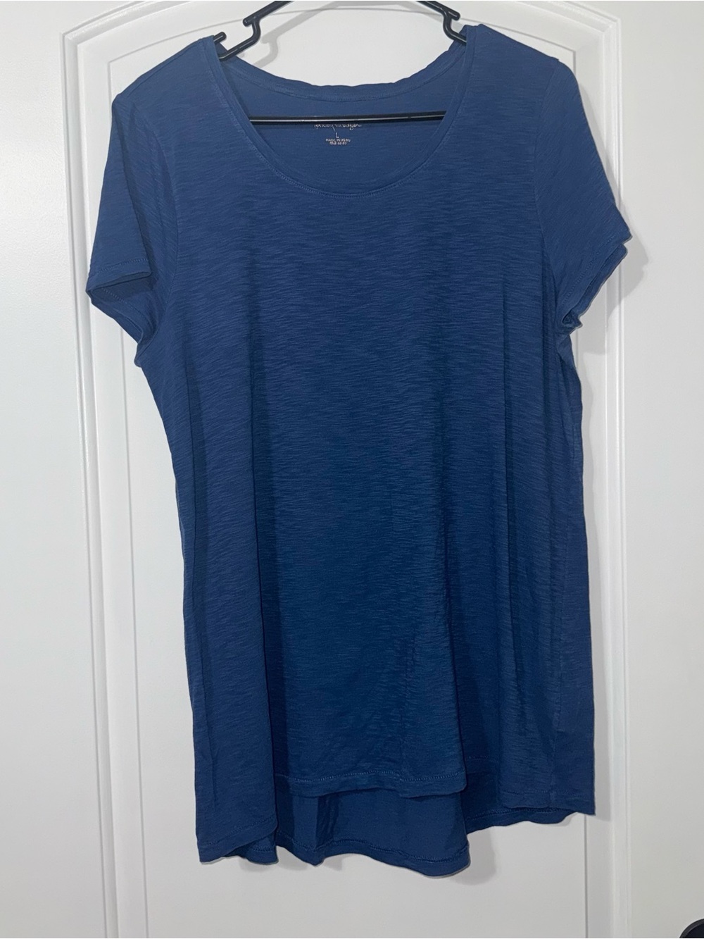 Lilly Pulitzer Etta Scoop Neck Top Women’s Size Large Navy Blue Pima Cotton